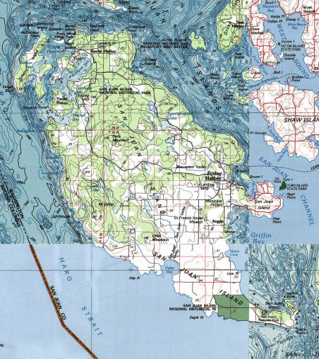 whidbey island map. San Juan Island Map