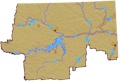 Topographic map of Northeast Montana showing main rivers and mountain ranges: (40576 bytes)