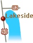 Road routes to Lakeside, Montana