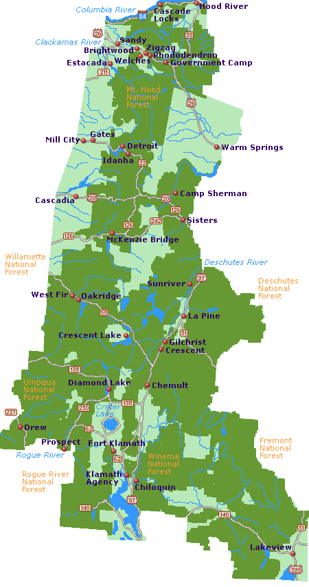 Oregon Cascades Map Go Northwest Travel Guide