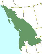 Map of Cascadia, the bioregion of the Pacific Northwest