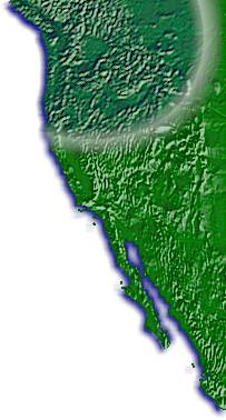 Relief map of the Pacific Northwest of America