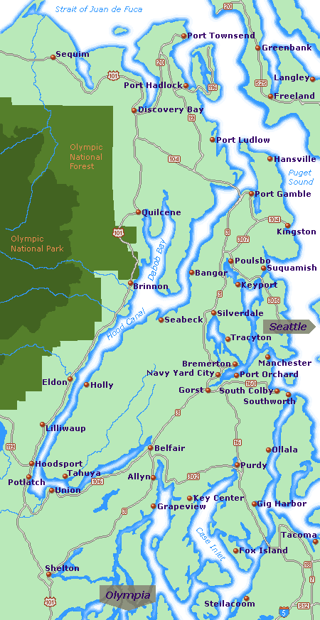 Hood Canal Map at GoNorthwest.com