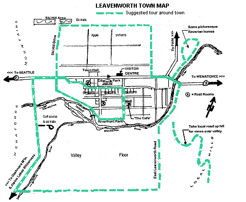 Map of suggested drive around Leavenworth