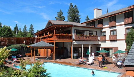  A nice Sunny day to relax at the pool at Icicle Village Resort.