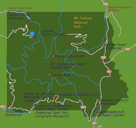 Map of Mount Rainier National Park - Go Northwest! A ...