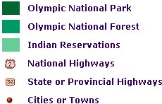 Map legend including highways, national parks, national forests, wildlife refuges and Indian reservations = (12358 bytes)