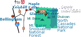 Road Map for Glacier, Washington