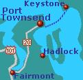 Road routes to Port Townsend, Washington
