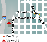 Map of Seattle viewpoints