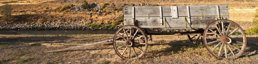 Iconic Montana landmark of a wagon