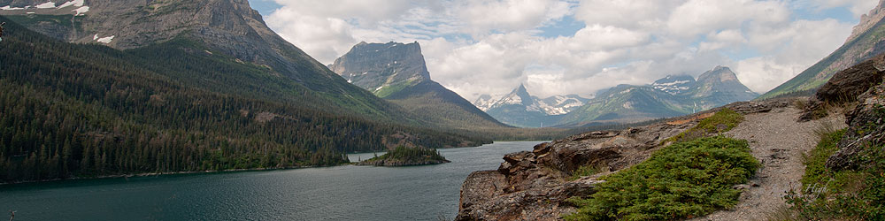 Stunning view on Lake McDonald inside Glacier National Park