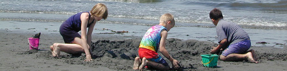 Kids play on Alki Beach